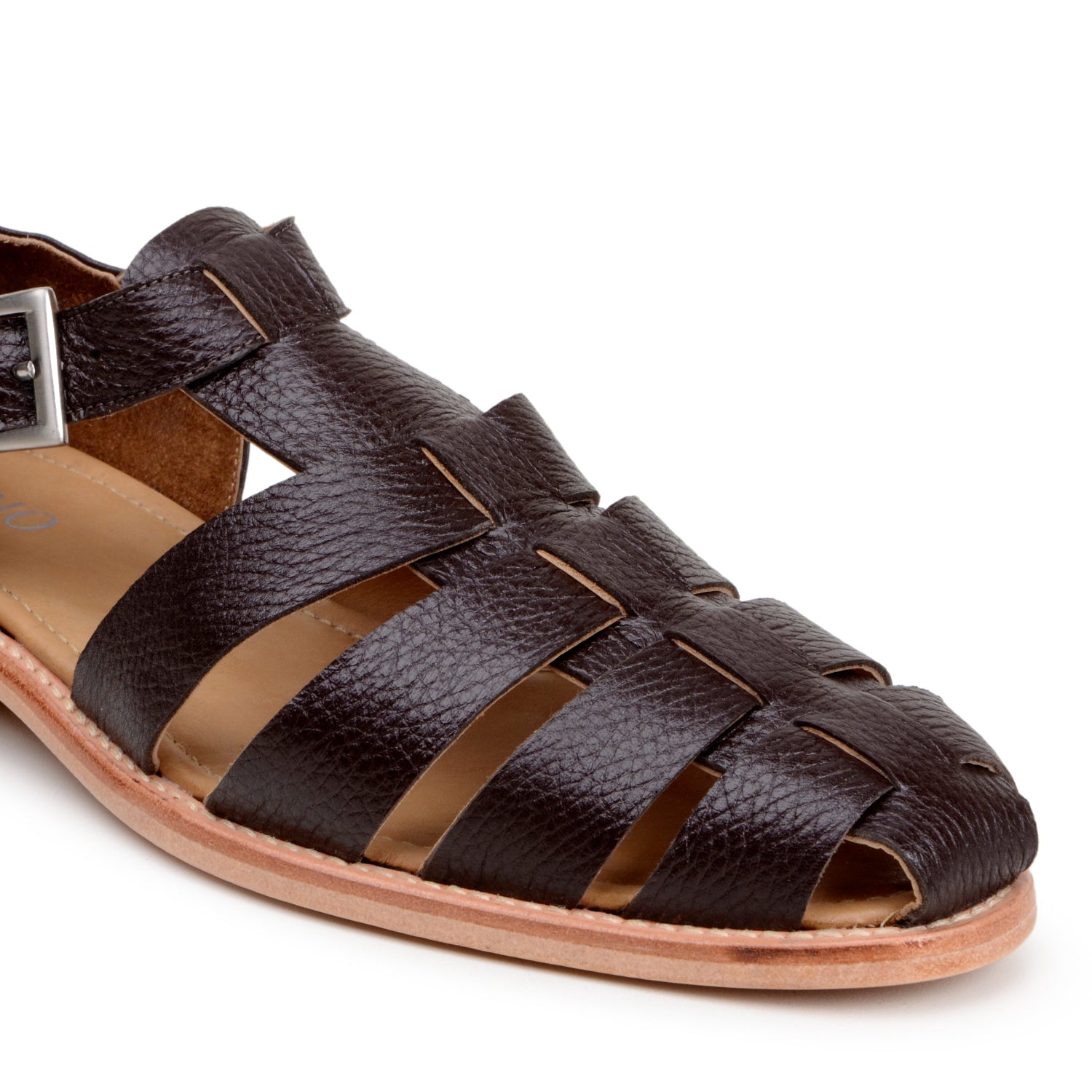 Elio Collection: Deerskin Leather Strap Sandal by Belvedere
