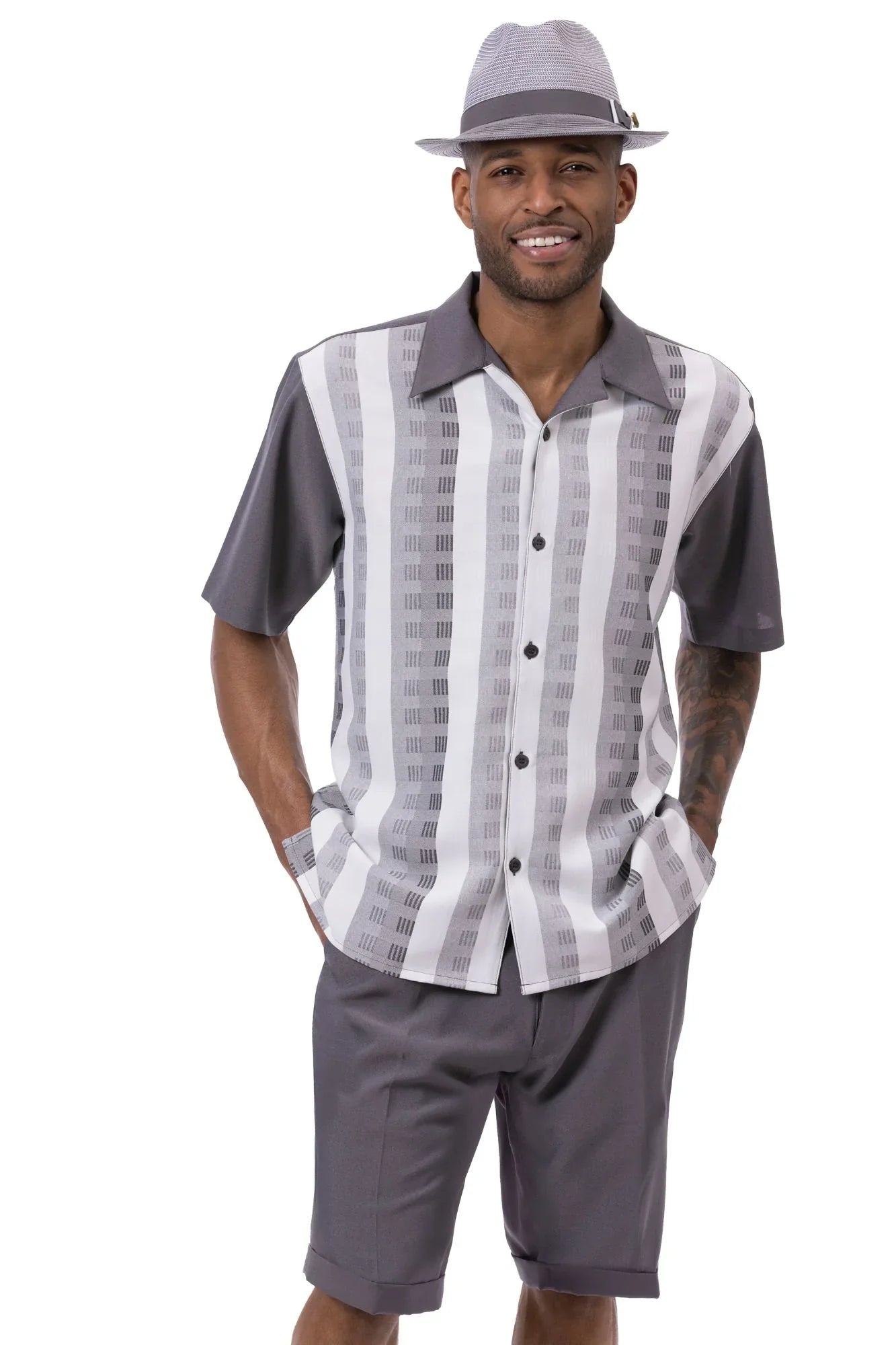 Modairn Collection: Men’s Plaid Walking Suit in Shorts & Long Pants