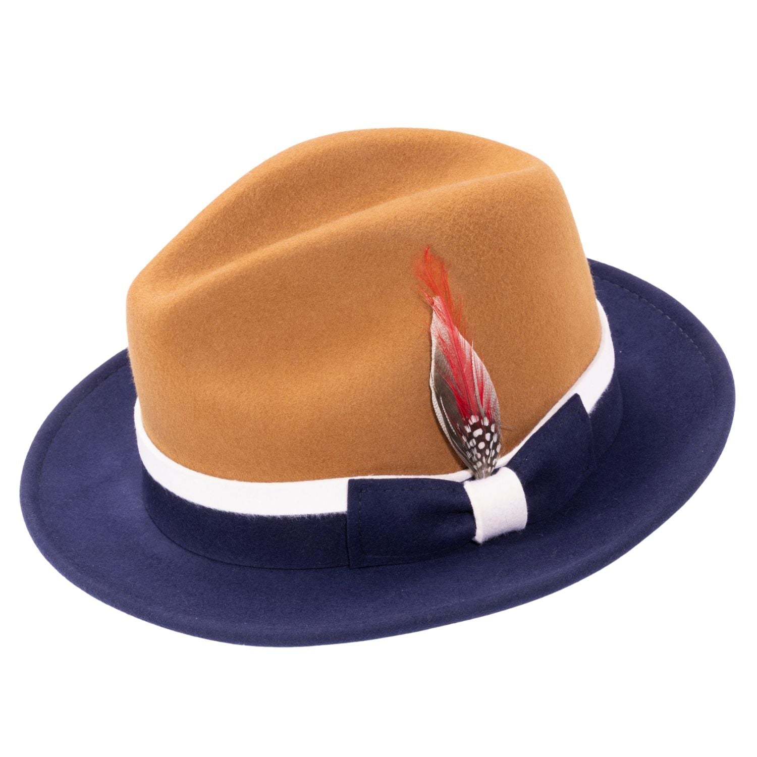 Caladan Collection: Felt Fedora Hat with White Trim