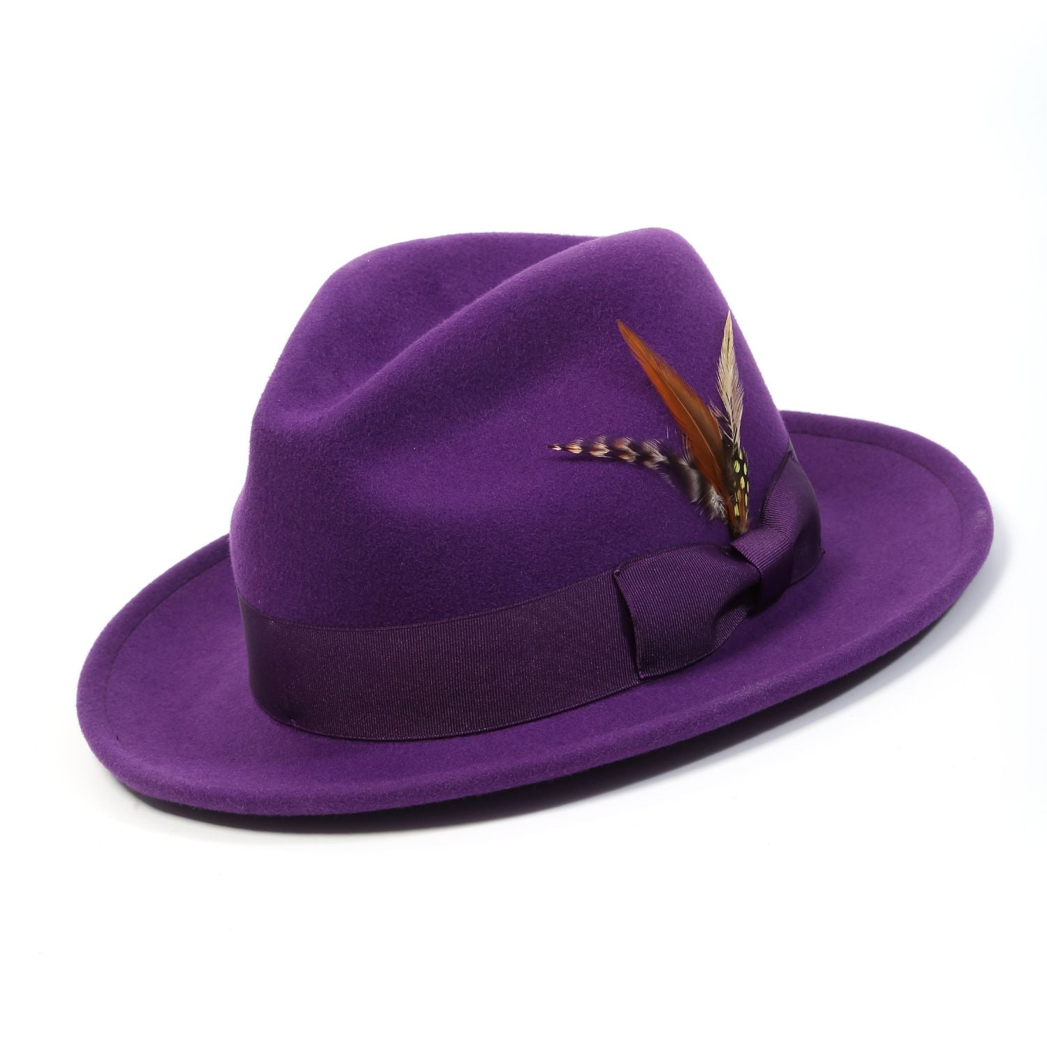 Twilique Collection: Lightfelt 2 ½" Wide Brim Wool Felt Pinch Hat