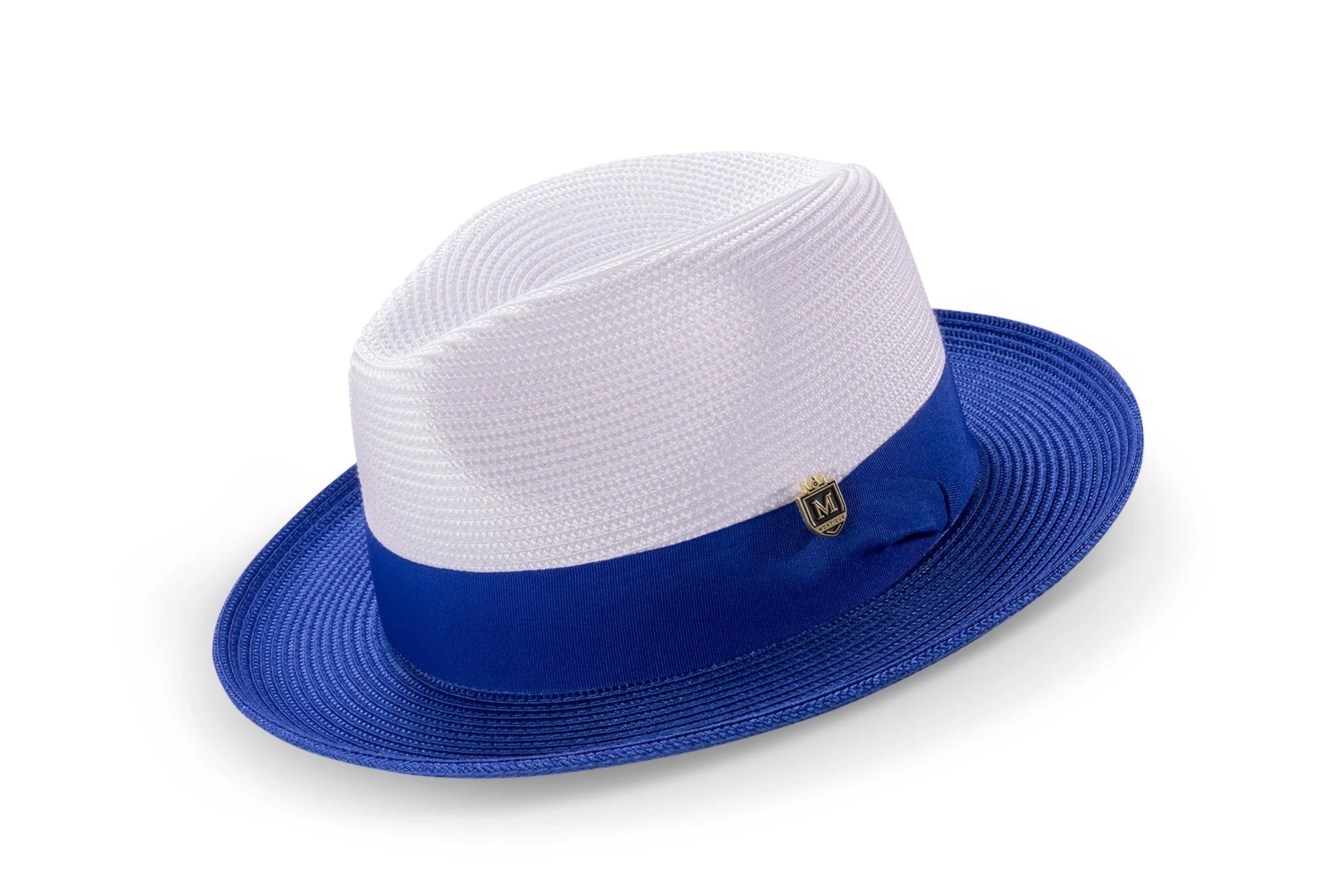 Galanza Collection: Two-Tone Wide Brim Straw Fedoras