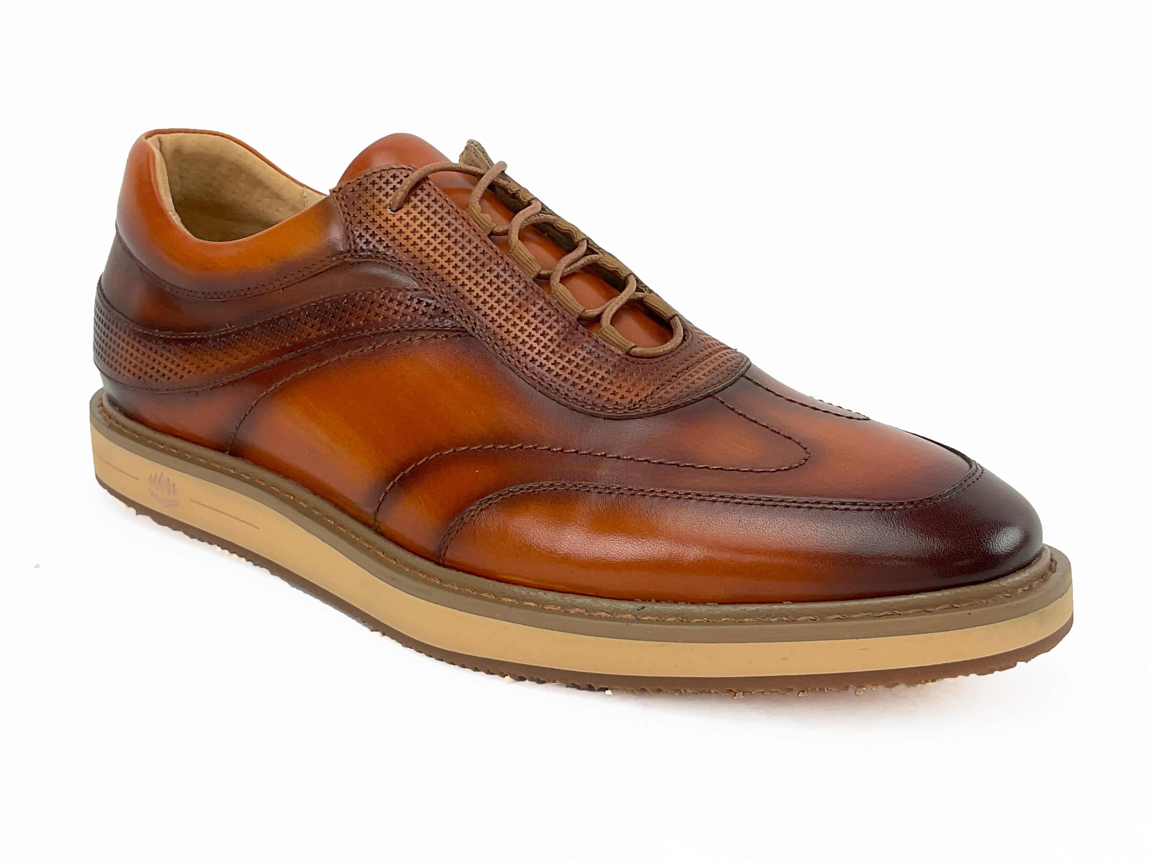 Belmont Collection: Genuine Leather Flat Bottom Sneakers