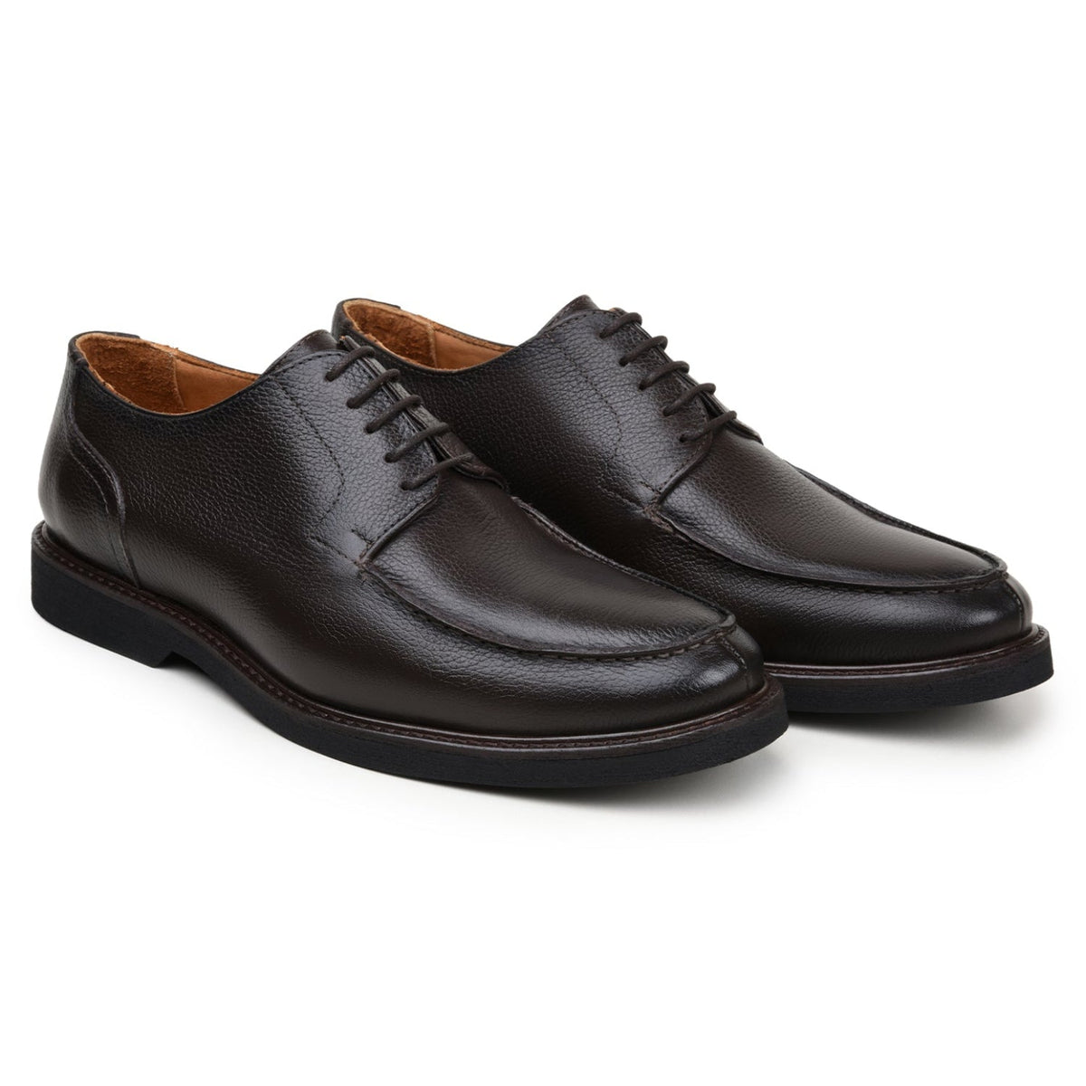 Pair of black Italian suede Derby shoes by Belvedere