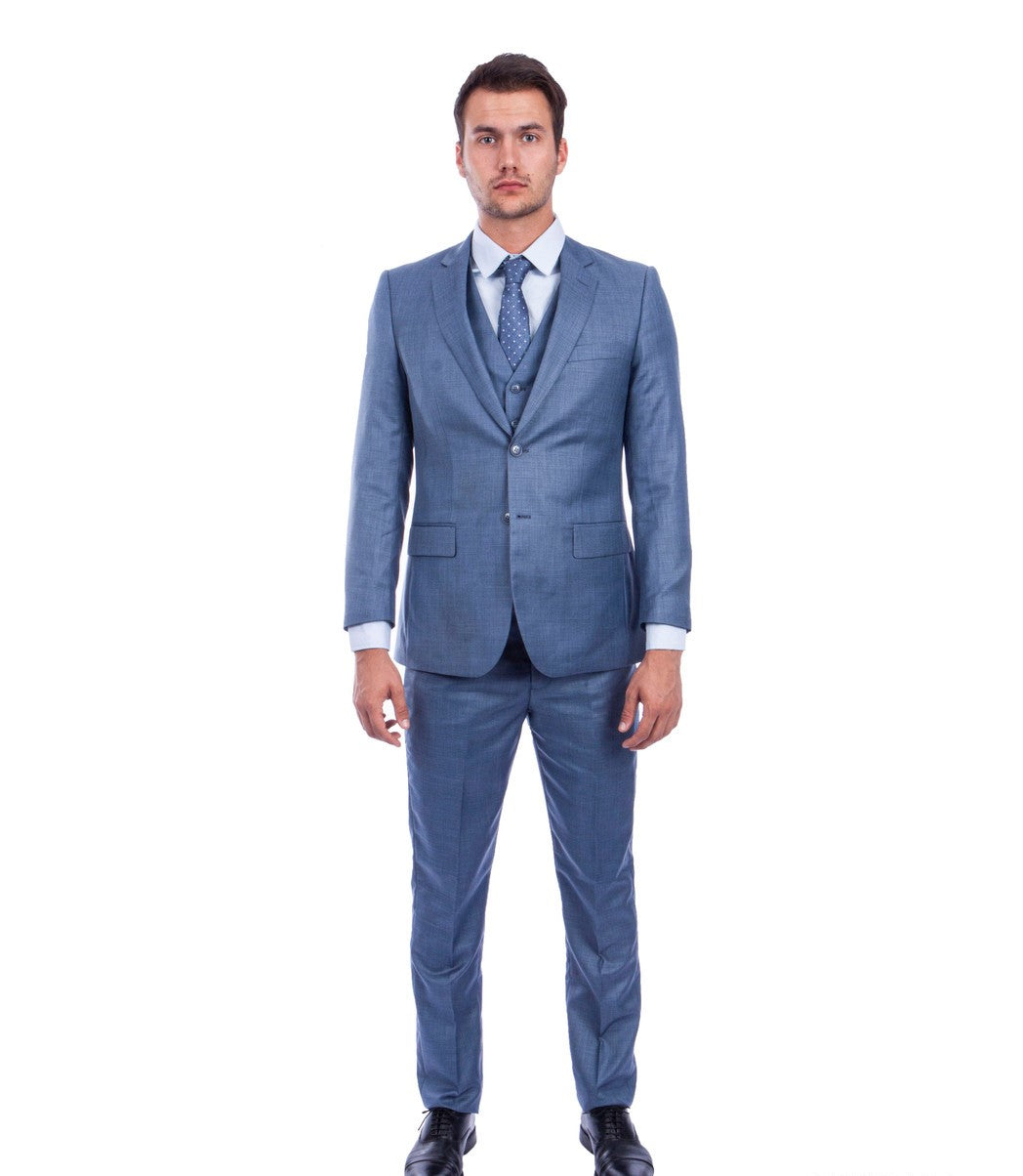 Apollo Collection: Sharkskin Three-Piece Suit – Hybrid Fit