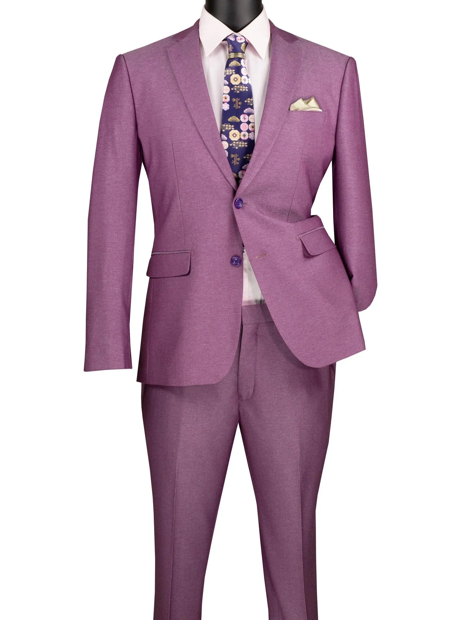 Chicquel Collection: Solid Color Single Breasted Slim Fit 2-Piece Suit