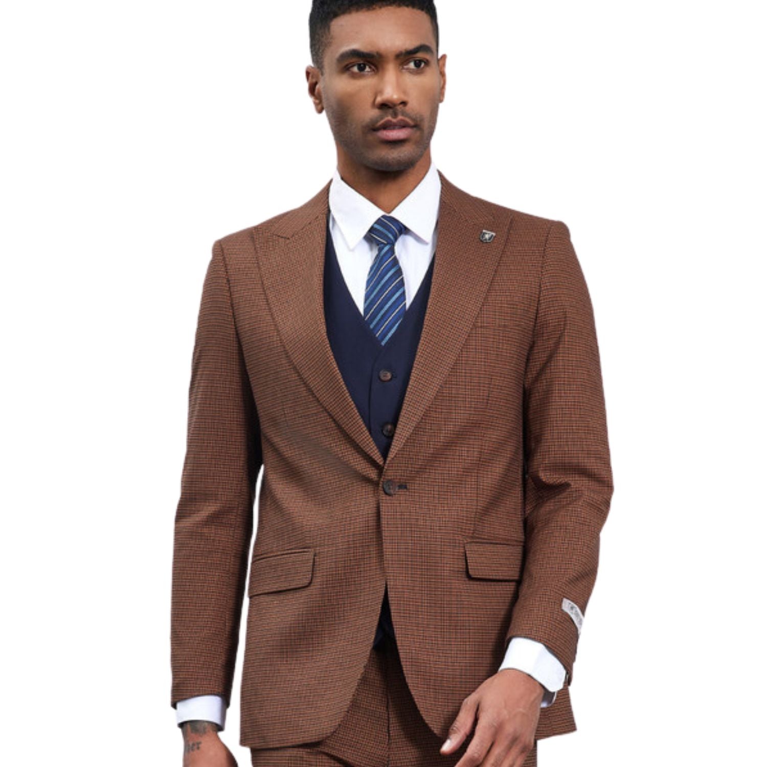 Verdant Eclipse Collection: Stacy Adams Glen Plaid 3-Piece Hybrid Fit Suit