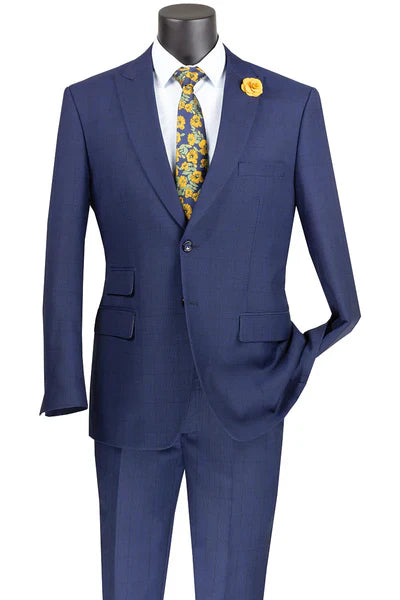 Astro Collection: Windowpane 2-Piece Single Breasted Modern Fit Suit