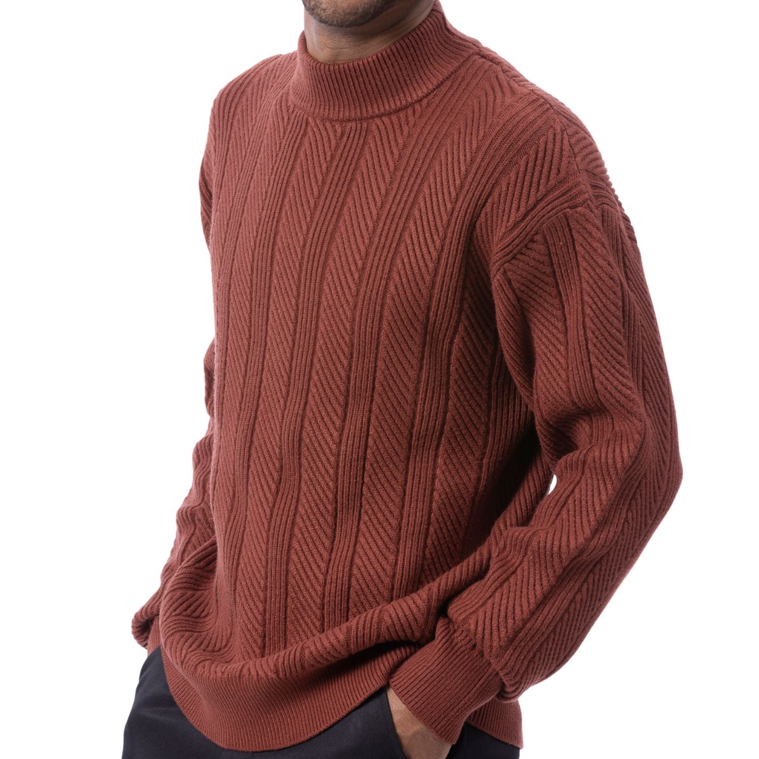 Sorrento Collection: Montique's Cable-Knit Crew Neck Sweater