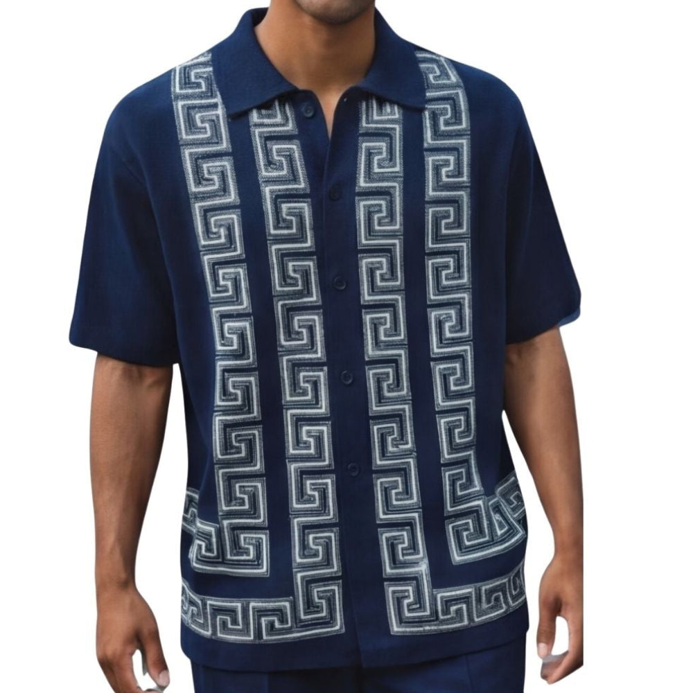 Crestview Collection: Greek Key Knit 2-Piece Walking Suit Set