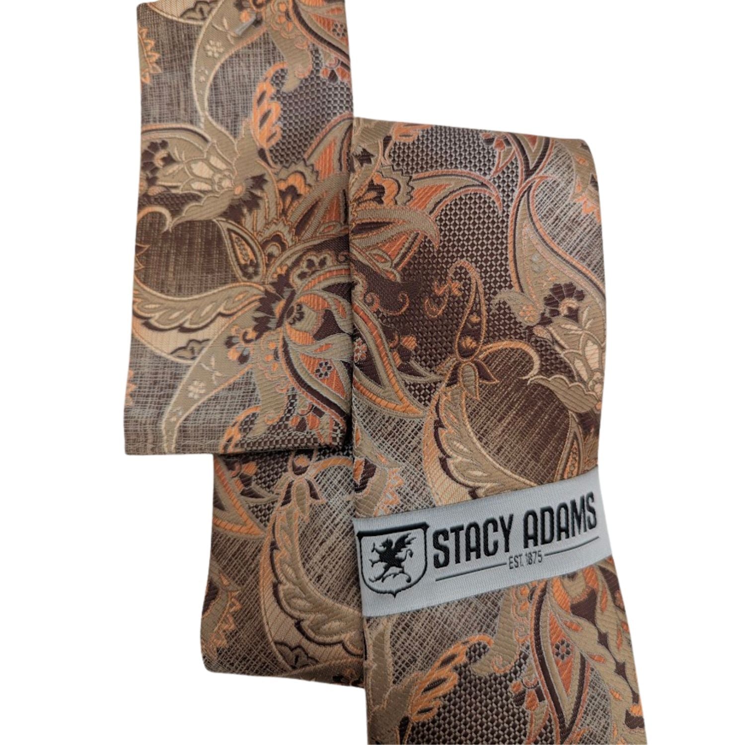 Aurelin Collection: Floral Paisley Tie & Pocket Square Set by Stacy Adams