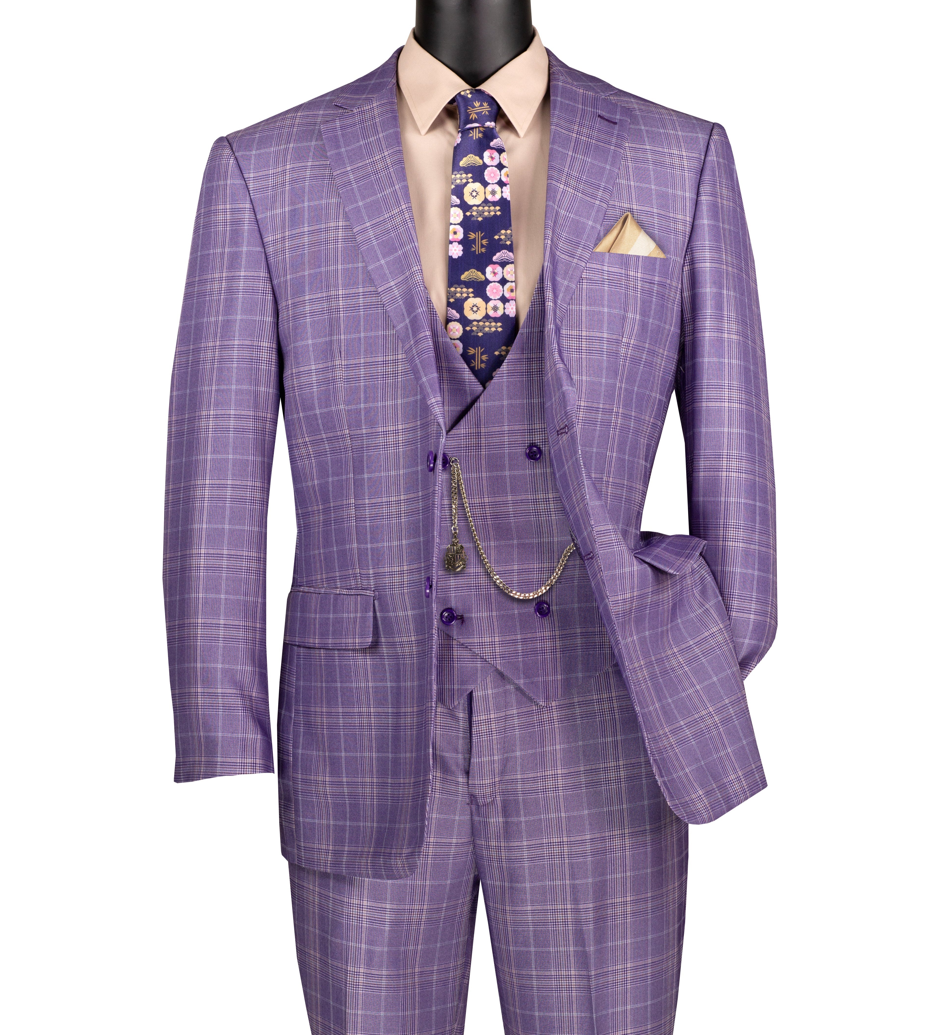 Procyon Collection: Glen Plaid Single-Breasted Classic Fit 3-Piece Suit