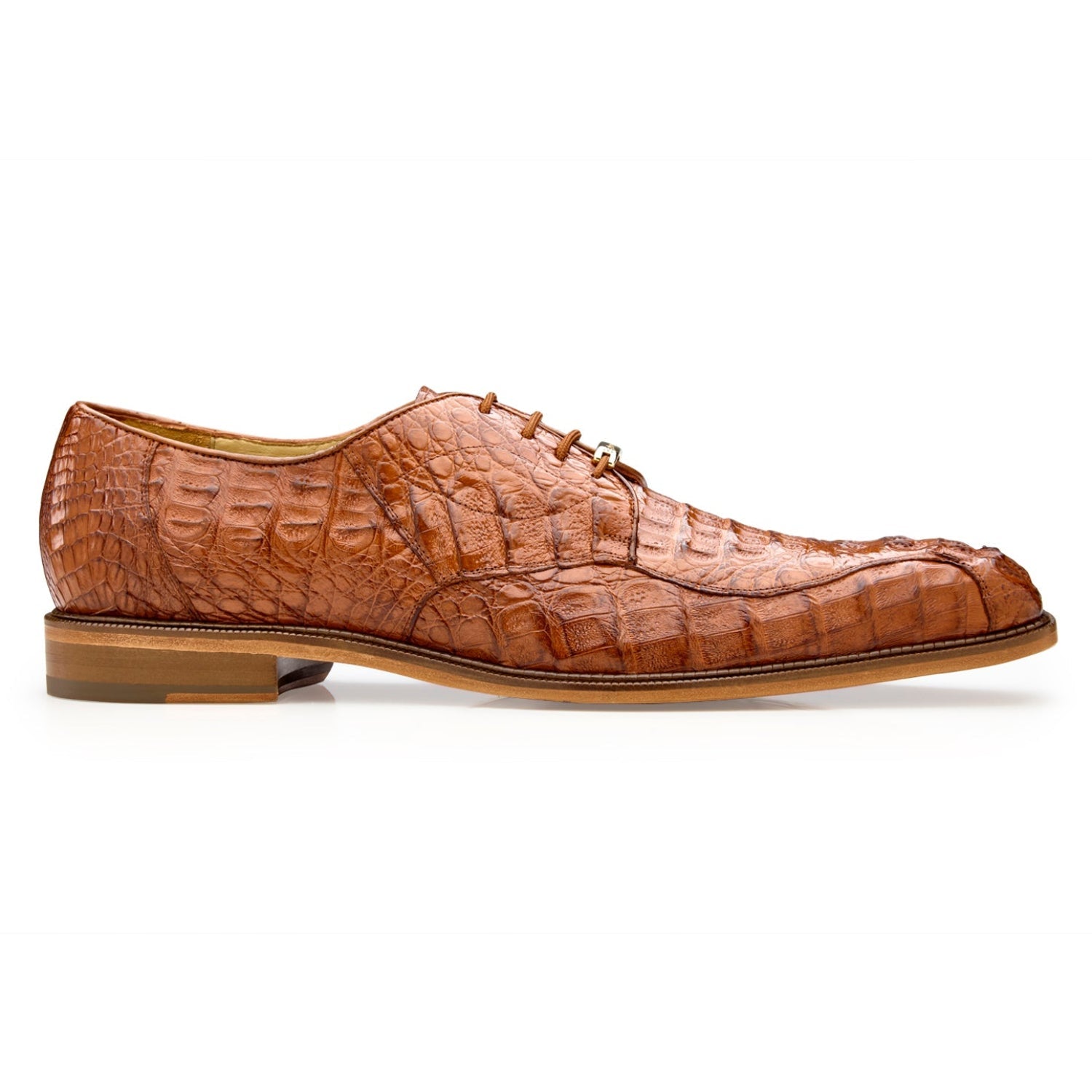 Side profile of Antique Sport caiman lace-up dress shoe