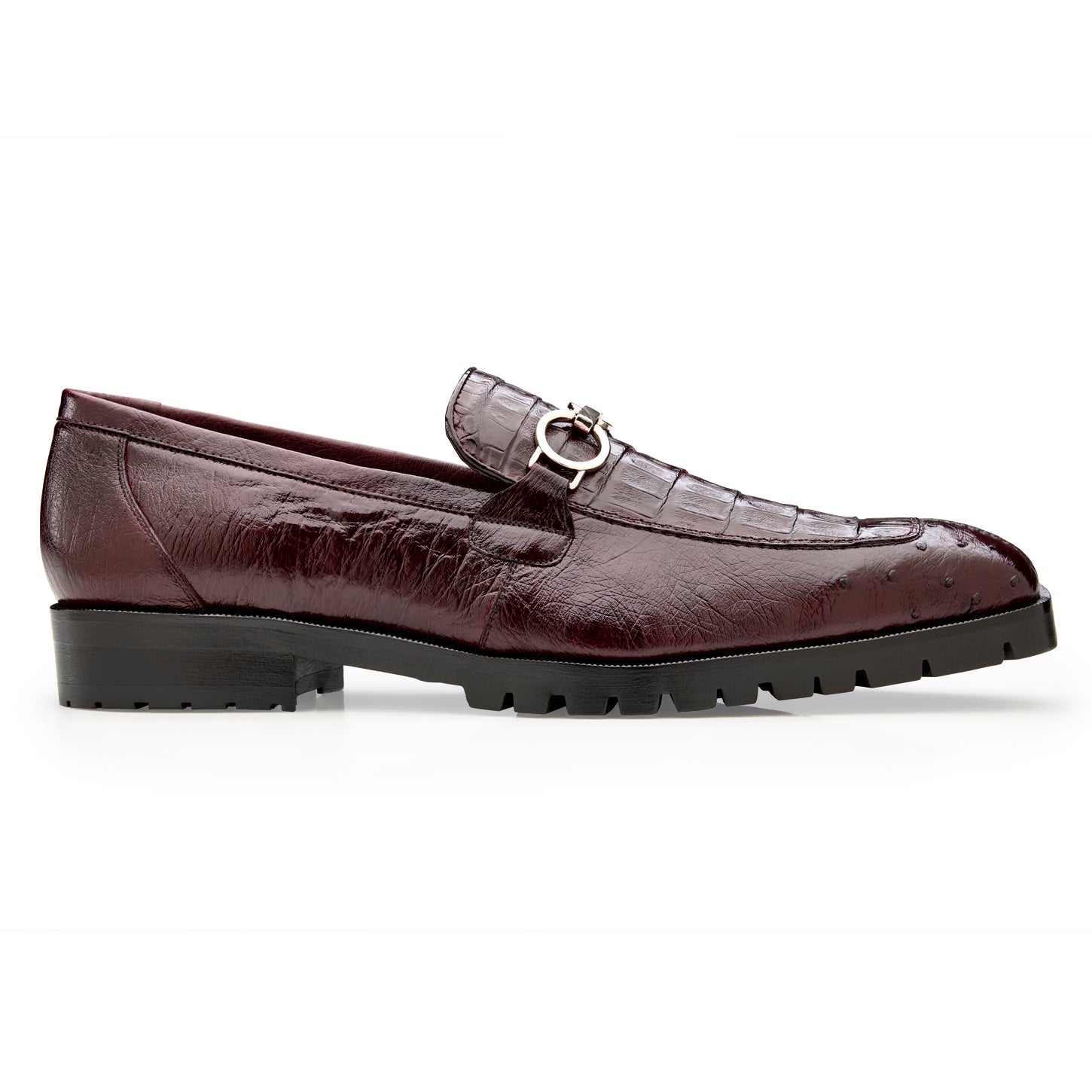 Corso Collection: Caiman & Ostrich Lug-Sole Bit Loafer by Belvedere
