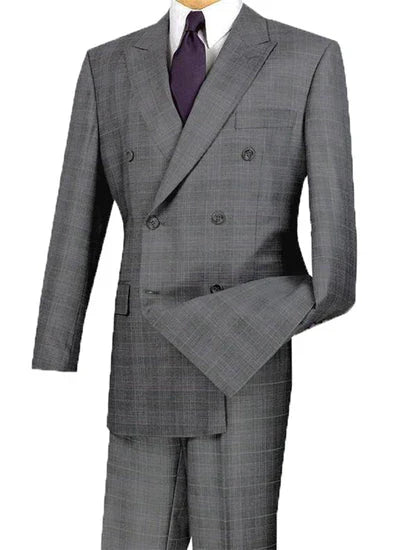 Celestial Collection: Glen Plaid 2-Piece Double Breasted Regular Fit Suit