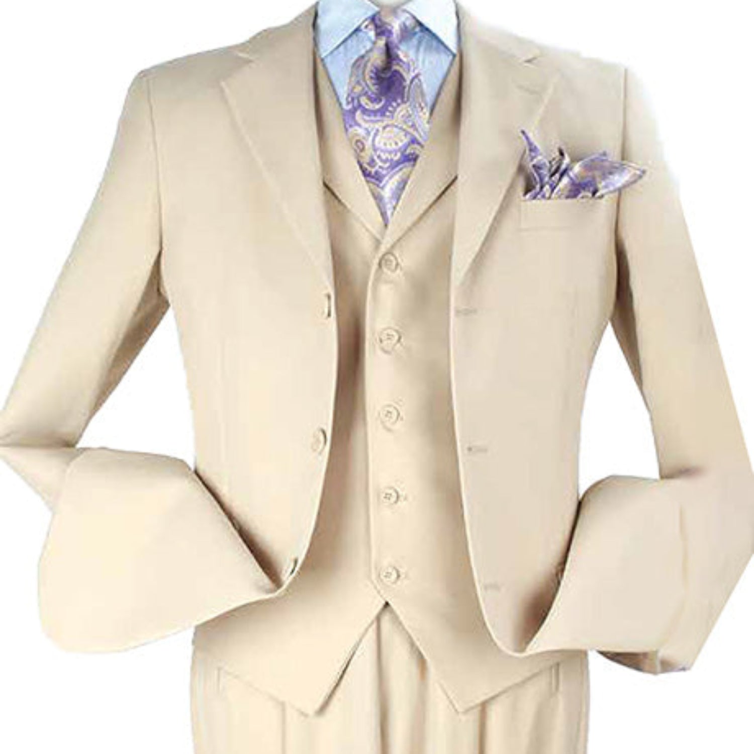 Denebola Collection: 3 Piece Suit Classic Fit Notch Lapel Vest