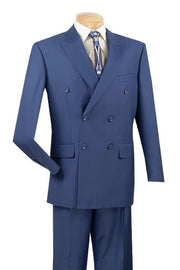 Majestify Collection: Blue 2 Piece Solid Color Double Breasted Regular Fit Suit