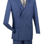 Majestify Collection: Blue 2 Piece Solid Color Double Breasted Regular Fit Suit