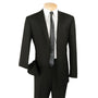 Vintagevo Collection: Black 2 Piece Solid Color Single Breasted Slim Fit Suit