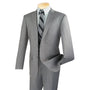 Vintagevo Collection: Grey 2 Piece Solid Color Single Breasted Slim Fit Suit