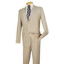 Vintagevo Collection: Light Beige 2 Piece Solid Color Single Breasted Slim Fit Suit
