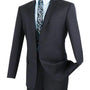 Vintagevo Collection: Men's Single-Breasted 2-Button Slim Fit Suit in Navy