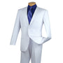 Vintagevo Collection: White 2 Piece Solid Color Single Breasted Slim Fit Suit
