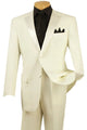 DapperDuo Collection: Ivory 2 Piece Solid Color with Satin Lapel Single Breasted Regular Fit Tuxedo