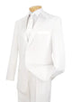 DapperDuo Collection: White 2 Piece Solid Color with Satin Lapel Single Breasted Regular Fit Tuxedo