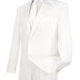 DapperDuo Collection: White 2 Piece Solid Color with Satin Lapel Single Breasted Regular Fit Tuxedo
