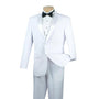 ChicCovenant Collection:  White 2 Piece Solid Color Single Breasted Slim Fit Tuxedo