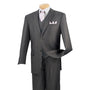Urbano Collection: Heather Grey 3 Piece Solid Color Single Breasted Regular Fit Suit