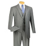 Urbano Collection: Medium Grey 3 Piece Solid Color Single Breasted Regular Fit Suit