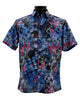 Circulo Collection Blue Circle Accent Men's Short Sleeve Printed Shirt