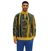 Marcari Collection: Stacy Adams Quarter Zip Pullover Sweater in Mustard