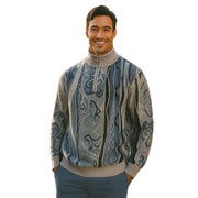 Marcari Collection: Stacy Adams Quarter Zip Pullover Sweater in Grey