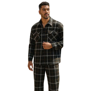 Cruxis Collection: Artyzen Black Plaid Shacket Jacket 2-Piece Set