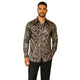 Cygnus Collection: Stacy Adams Chestnut Scroll Print Long Sleeve Shirt