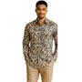 Cygnus Collection: Stacy Adams Tan Scroll Print Long Sleeve Shirt