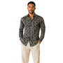 Cygnus Collection: Stacy Adams Black Scroll Print Long Sleeve Shirt