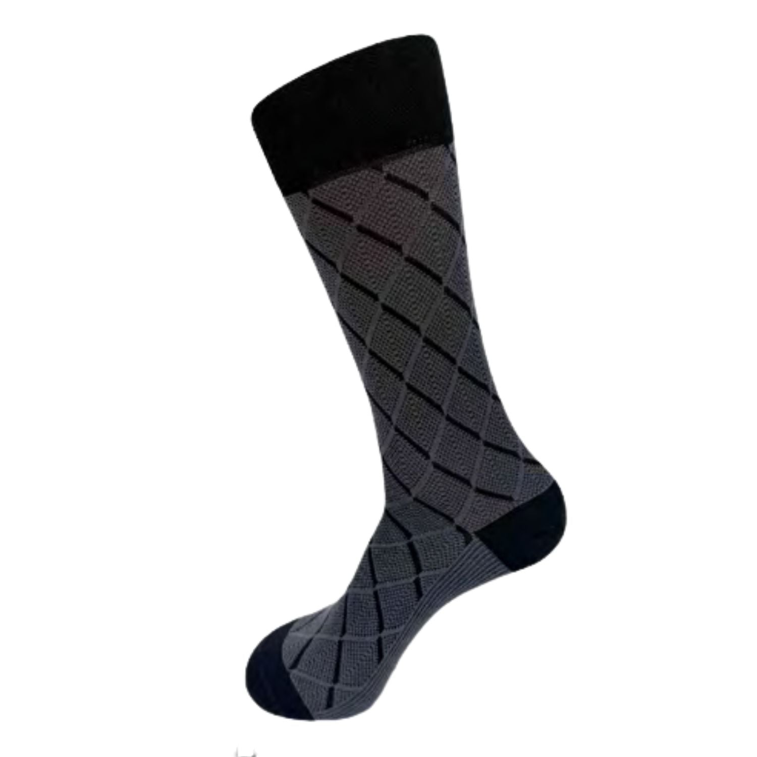 Vannucci Black Diamond Pattern Dress Socks Vannucci Black Diamond Pattern Dress Socks