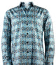 Prominelle Collection: Turquoise  Printed Men's Long Sleeve Button-Up Cotton Shirt