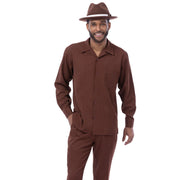 chocolate long sleeve walking suit set mens solid leisure suit