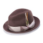 Reginald Collection: Montique H-1724 Wool Felt Fedora - Brown