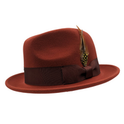 Diamondeo Collection: Montique Men's Brick 2" Snap Brim Crushable Wool Felt Fedora Hat - FINAL SALE