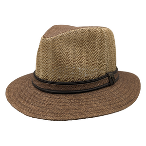 Dorfman Collection: Men's Brown 2.5" Brim Matte Toyo Safari Hat