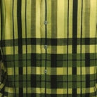 olive prism plaid short sleeve walking suit shirt detail