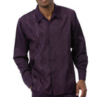 Grape geometric shirt front, collar and cuff detail by Montique