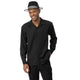 Black 2-Piece Solid Long Sleeve Walking Suit