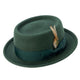 Hunter Pork Pie Wool Felt Hat with Feather Accent by Montique