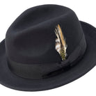black wool felt snap brim fedora hat by montique